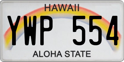 HI license plate YWP554