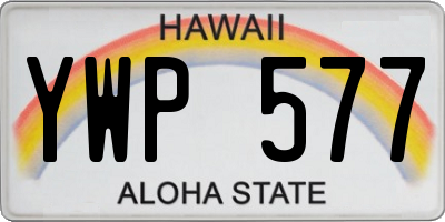 HI license plate YWP577
