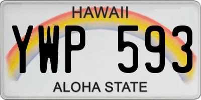 HI license plate YWP593