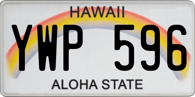 HI license plate YWP596