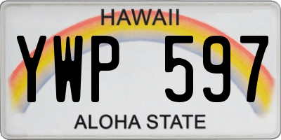 HI license plate YWP597