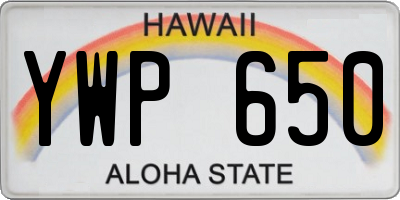 HI license plate YWP650