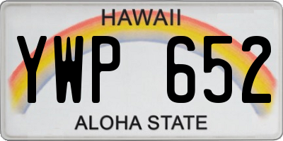 HI license plate YWP652