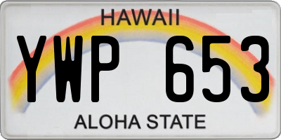 HI license plate YWP653