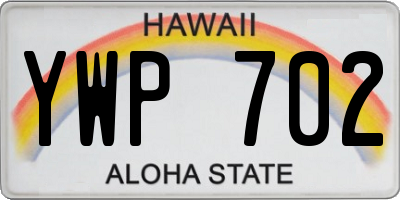 HI license plate YWP702