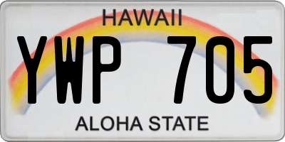 HI license plate YWP705
