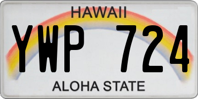 HI license plate YWP724