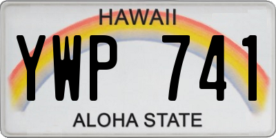 HI license plate YWP741