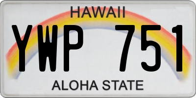 HI license plate YWP751