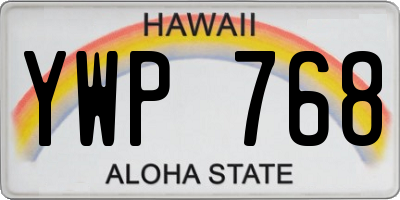 HI license plate YWP768
