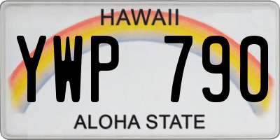 HI license plate YWP790