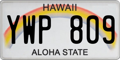 HI license plate YWP809