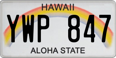 HI license plate YWP847
