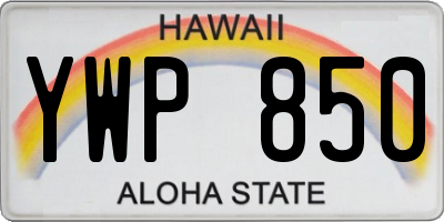 HI license plate YWP850