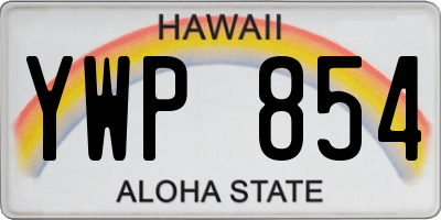 HI license plate YWP854