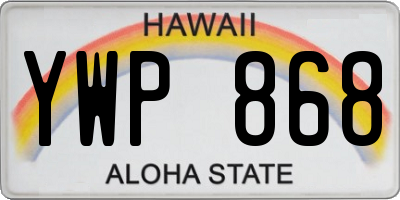 HI license plate YWP868