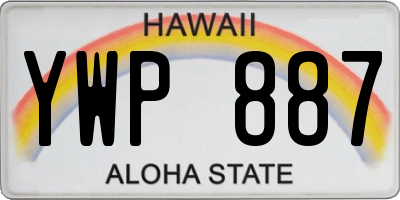 HI license plate YWP887