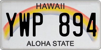 HI license plate YWP894