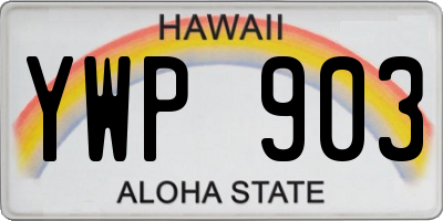 HI license plate YWP903