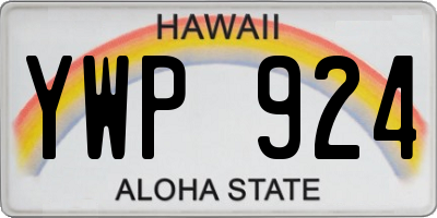 HI license plate YWP924