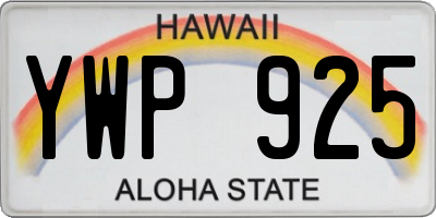 HI license plate YWP925