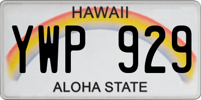 HI license plate YWP929