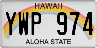HI license plate YWP974