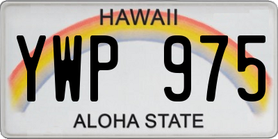 HI license plate YWP975