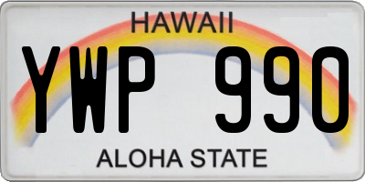 HI license plate YWP990