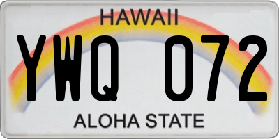 HI license plate YWQ072