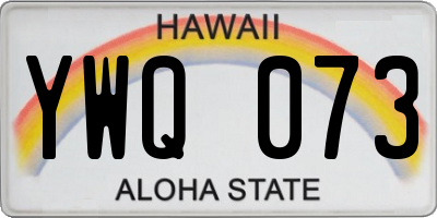 HI license plate YWQ073