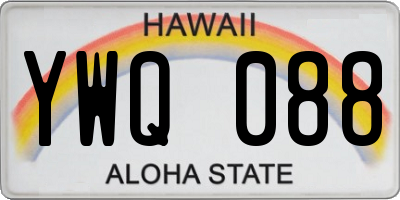 HI license plate YWQ088