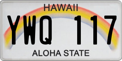 HI license plate YWQ117