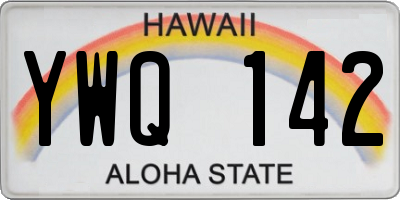 HI license plate YWQ142