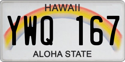 HI license plate YWQ167