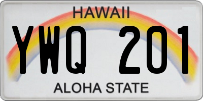 HI license plate YWQ201