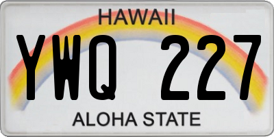 HI license plate YWQ227