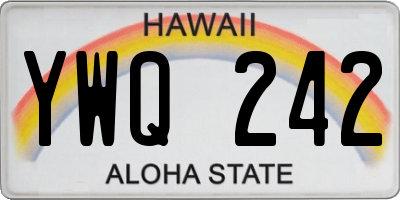 HI license plate YWQ242