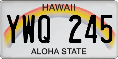 HI license plate YWQ245