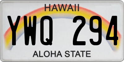 HI license plate YWQ294