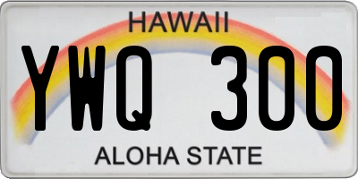 HI license plate YWQ300