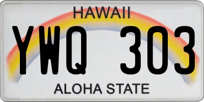 HI license plate YWQ303