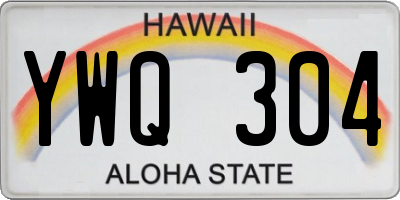 HI license plate YWQ304