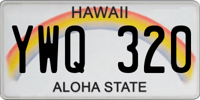 HI license plate YWQ320