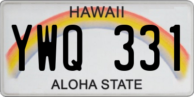 HI license plate YWQ331