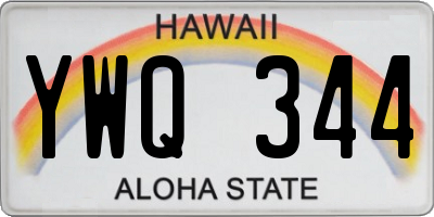 HI license plate YWQ344