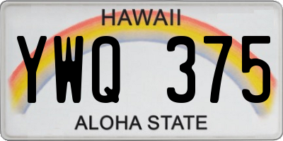 HI license plate YWQ375