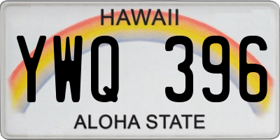 HI license plate YWQ396