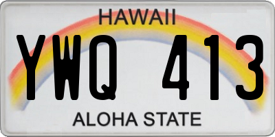 HI license plate YWQ413