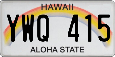 HI license plate YWQ415